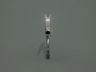 AK-47 silver sword Low-poly 3D model