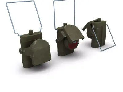 British Army Issue Black-Out Lamp 3D model