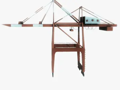 Port crane red low poly Low-poly 3D model