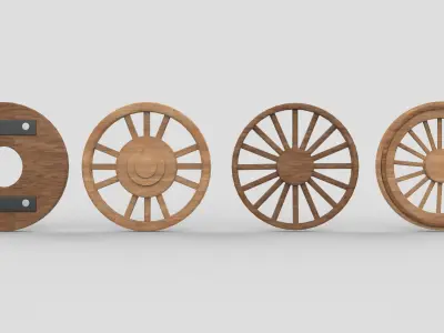 Wooden wheel  3D model