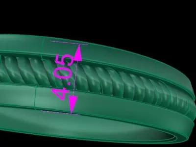 Rope Twist Wedding band Fashion Ring Size7 3D print model