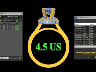 Diamond Wedding Women Ring 1WR298 3D print model