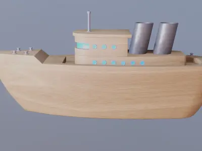 WOODEN TOY SHIP  - RogueFilmProductions Low-poly 3D model