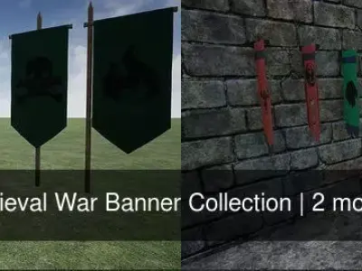 Medieval War Banner Collection 3D Model Pack