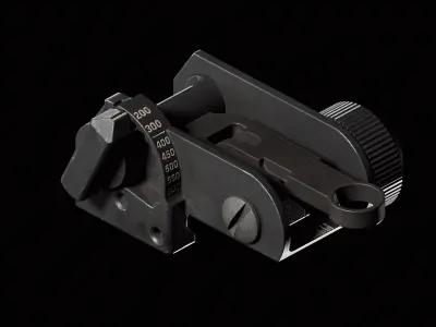 Matech Back Up Iron Sights Low-poly 3D model