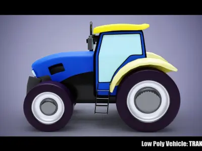 Low Poly Vehicle -  Traktor Low-poly 3D model
