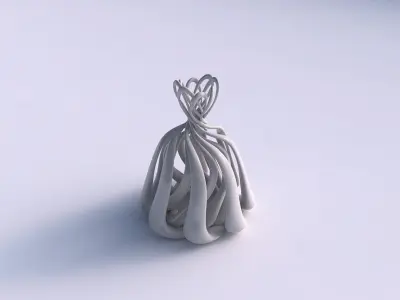 Vase double twisted with squeezed top part streched top 3D print model