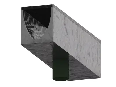 V200 Drain Channel 1000mm Bottom Outlet with Grate 3D model