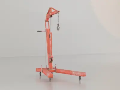 Lowpoly Manual Crane Low-poly 3D model