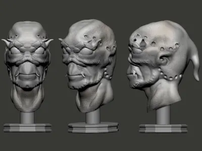   Alien head  3D print model