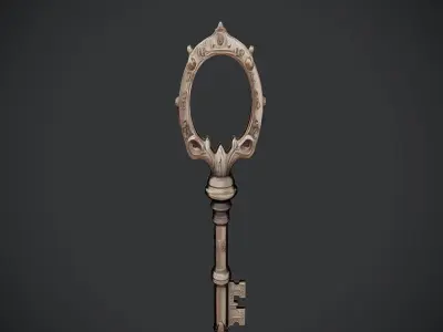 ornate antique key 3D model