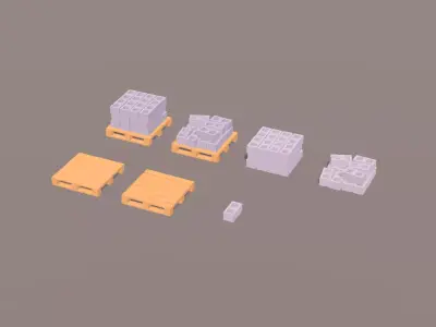 Simple Construction Pack Low-poly 3D model