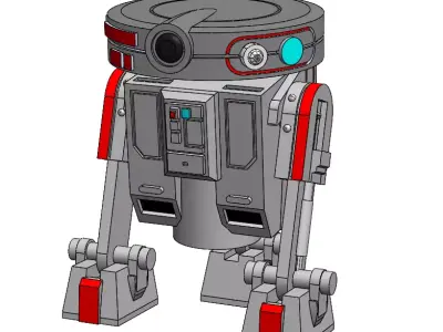 T3 K10 Droid for 375in and 6in Figure Diorama 3D print model