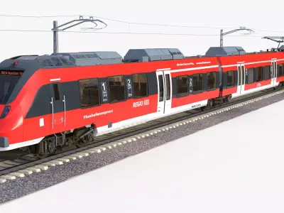 Bombardier TALENT Train Regodb Rigged Animated 3D model