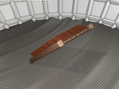 Wood Stairs Construction Element 15  Low-poly 3D model