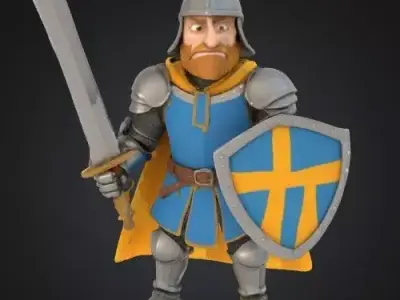 Cartoon Medieval Knight 3D Model  3D model
