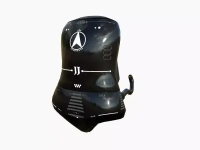 Jetpack J03 Black White - SciFi Character Design Low-poly 3D model