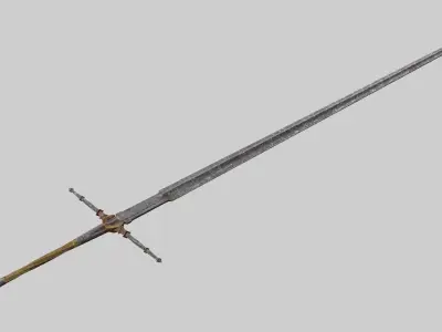 Realistic Medieval Long Sword lowpoly Free low-poly 3D model
