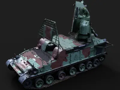 military radar vehicle tank PBR photogrammetry Low-poly 3D model