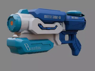 Water Gun one hand 04 Low-poly 3D model