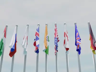 Animated Flag  3D model