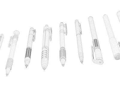 Pen collection 3D model