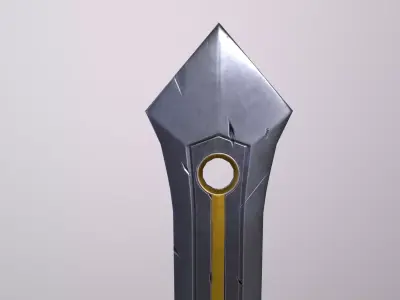 Golden Sword 3D low poly model Low-poly 3D model