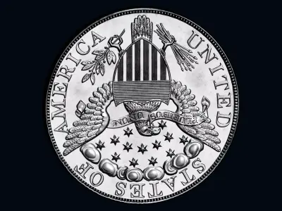 Liberty Coin Low-poly 3D model