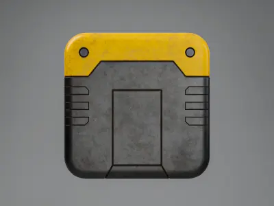 Sci-fi Worn Industrial Utility Case Low-poly 3D model