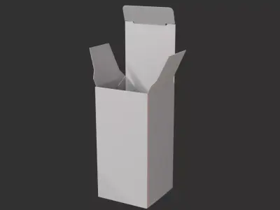 Low Poly Open Carton Box Folding Packaging Low-poly 3D model