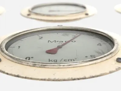 Gauges bundle Low-poly 3D model