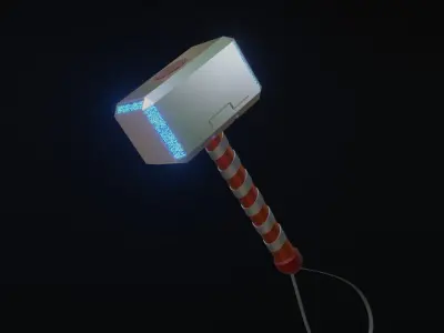 Low Poly Thor Hammer Free 3D model