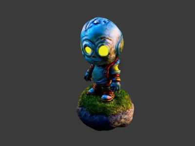 Alien Toy Low-poly 3D model