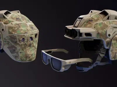 EagleEye Combat Helmet Low-poly 3D model