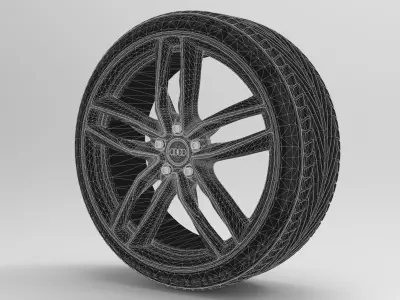 Audi RS6 Avant Wheel with Tyre 3D model