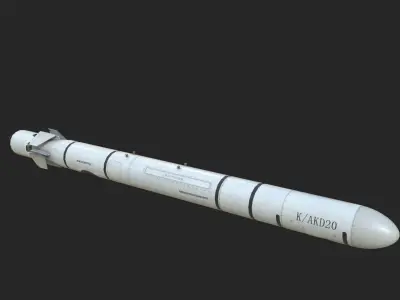 CJ-20 AKD-20 KD-20 Chinese Air-Launched Cruise Missile  Low-poly 3D model