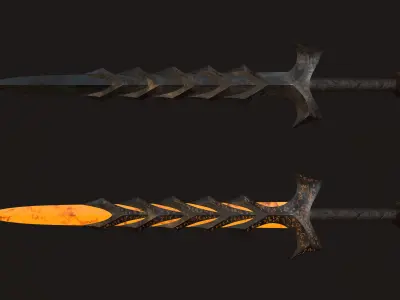 Hells Keeper Sword Low-poly 3D model