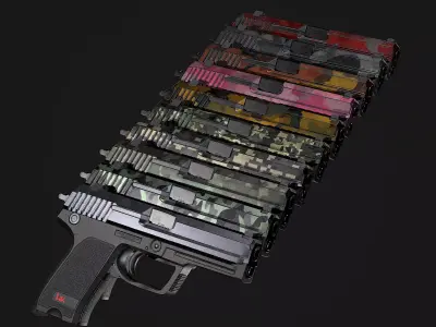 HK USP GameReady Low-poly 3D model