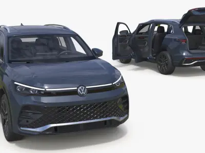2024 Volkswagen Tiguan Gray Rigged for Maya 3D model