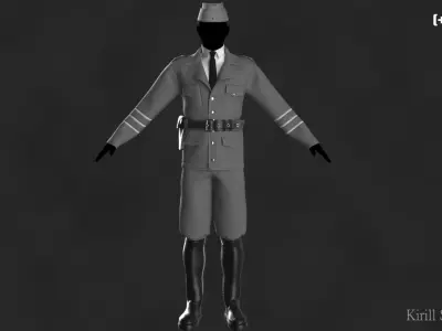 Military Outfit Marvelous designer Clo3d OBJ mtl FBX ZPRJ 3D model