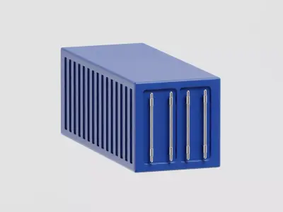 Shipping container Low-poly 3D model 7