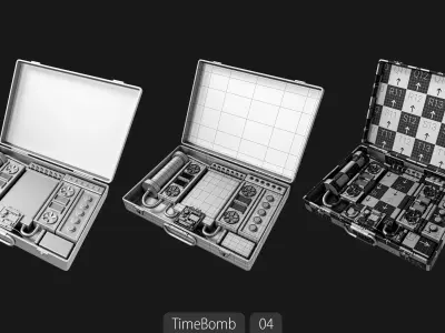Explosive Collection-60 Base Meshes-Time bomb-Land Mine-Dynamite 3D model