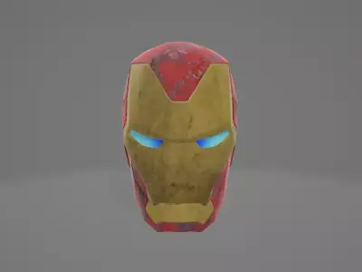 realistic iron man helmet 3D model