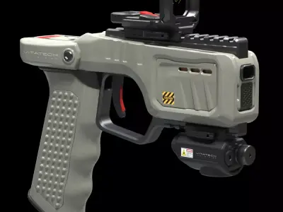 Sci-fi One round laser pistol 3D model