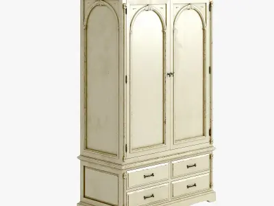 Victorian Wardrobe Old Natural 3D model