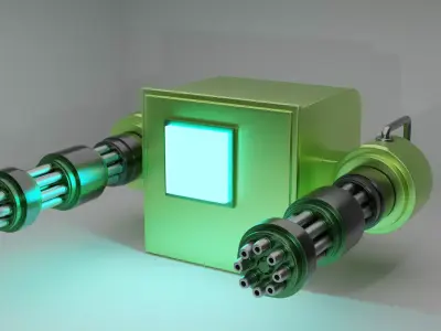 Ai Minigun for game 3D model