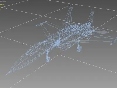 Sukhoi Su-27 Flanker Low-poly 3D model