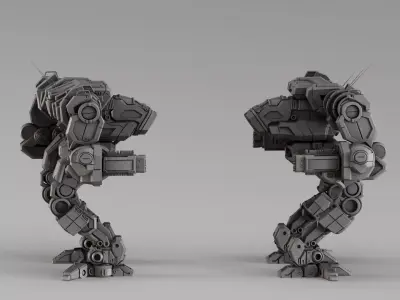 S00038 Heavy Sci-Fi Mech Walker 3D print model