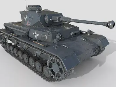 Panzer IV F2 medium tank Low-poly 3D model