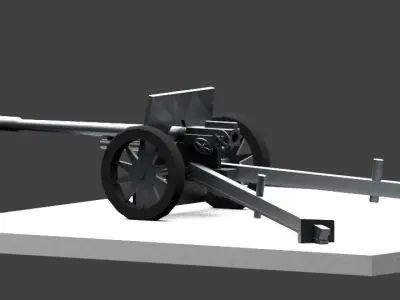 Anti tank Gun PAK 40 like Low-poly 3D model